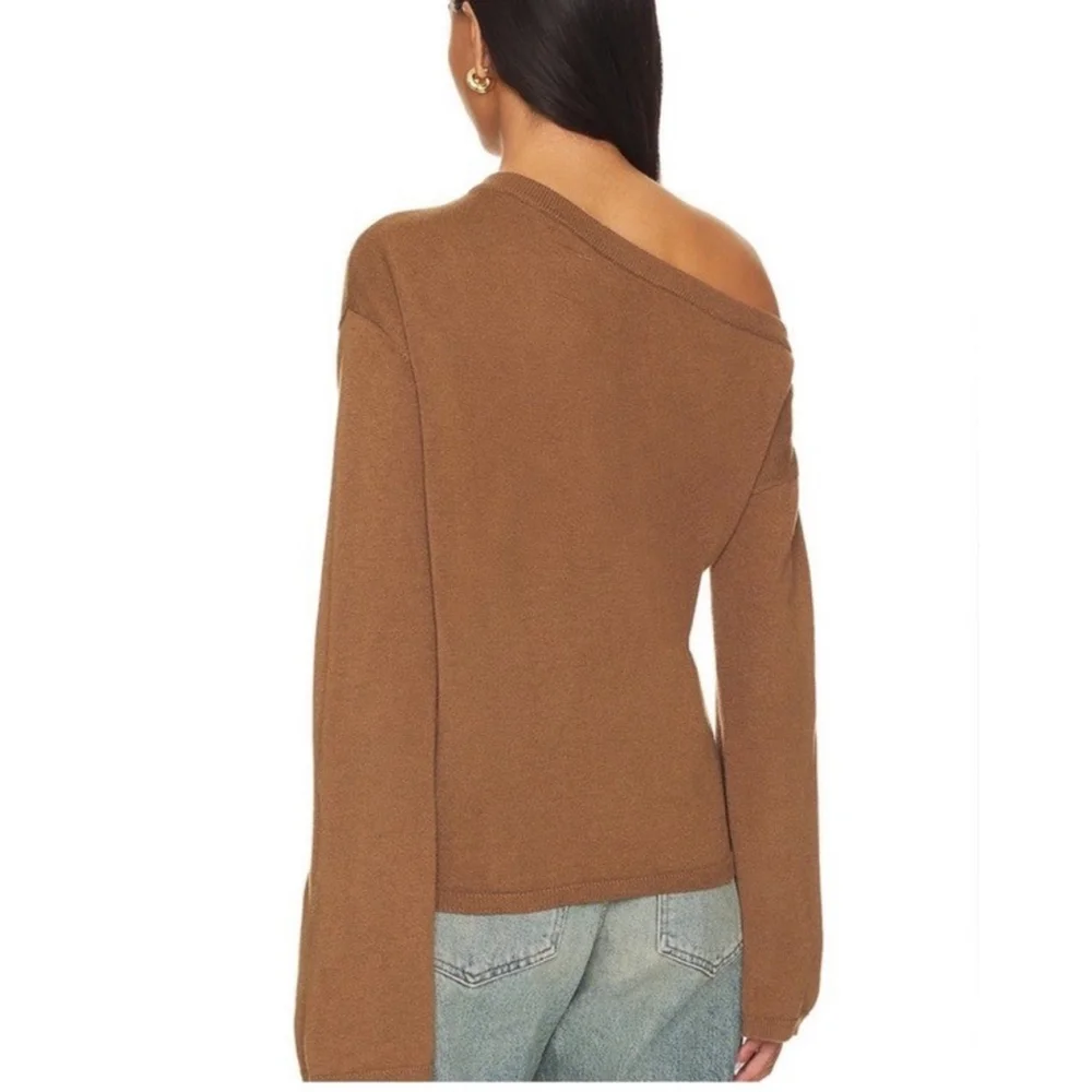 Chaser 'Dani' Satin Off Shoulder Bronze Metallic Long Sleeve Size S - Picture 3 of 8